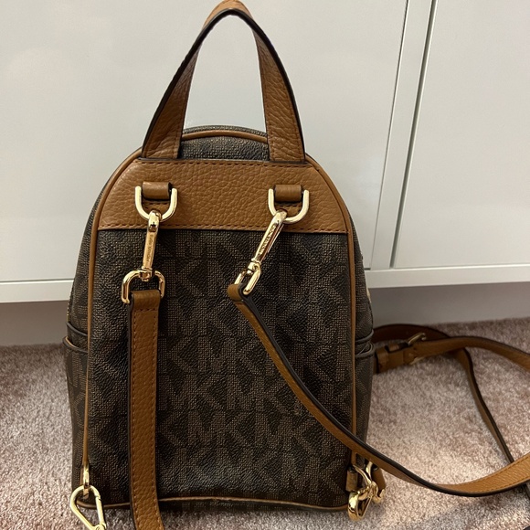 Michael Kors Mini Bag for Women | Brown and Gold | MK Logo Patterns | Cute Bag - Picture 2 of 6